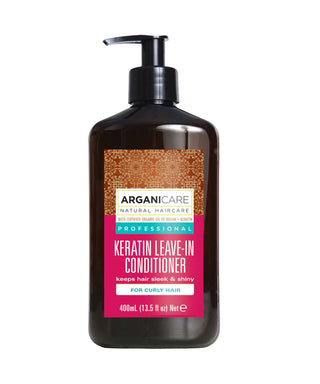 Balsam fara clatire cu Cheratina pentru par cret, Arganicare, 400 ml