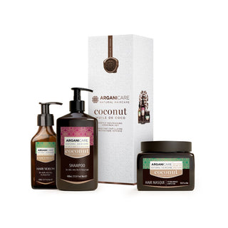 Set trio cu ulei de cocos, pentru hranirea intensa a parului, Arganicare, 1000 ml