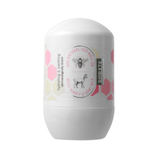 Deodorant roll-on cu extract de miere si lapte de capra, BIOBAZA BEES & GOATS, 50 ml