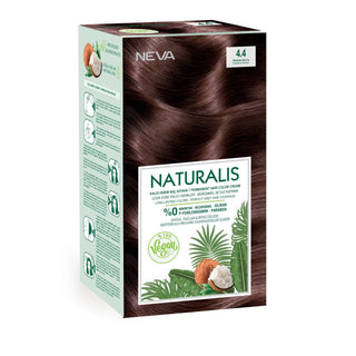 Vopsea de par vegana fara amoniac, Saten Castaniu 4.4, Naturalis, Neva, 150 ml