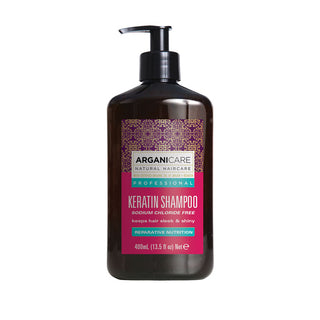Sampon reparator si nutritiv cu Cheratina, pentru parul deteriorat si tratat chimic sau termic, Arganicare, 400 ml