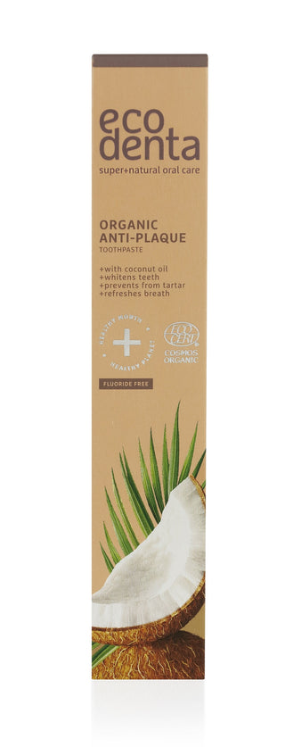 Pasta de dinti organica antiplaca cu ulei de cocos, Ecodenta, 75 ml