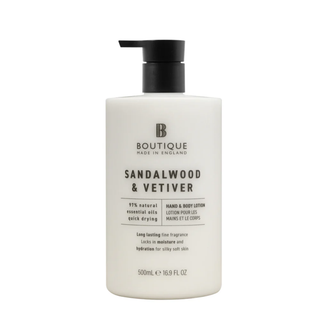 Lotiune pentru maini & corp cu parfum de lemn de santal & vetiver, Boutique, 500 ml