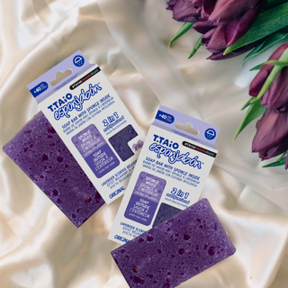 2 in 1 Burete de baie si sapun incorporat, cu parfum de lavanda, efect relaxant, Esponjabon, 120 gr