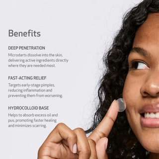 Plasturi invizibili anti-acnee cu acid succinic, niacinamida si acid hialuronic, Microdart Patch, Indeed Laboratories, 9 bucati