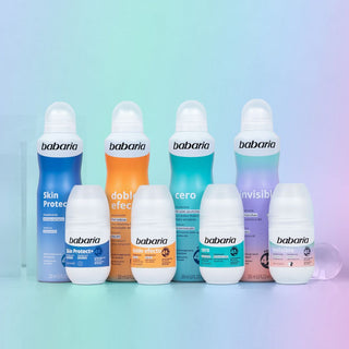 Deodorant roll-on fara alcool pentru pielea sensibila, cu dublu efect, Silky Skin, Babaria, 50 ml