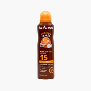 Ulei uscat tip spray cu accelerator de bronzare, SPF15, protectie UVA, UVB & infrarosu, Express Tanning Monoi Tahiti, Babaria, 200 ml