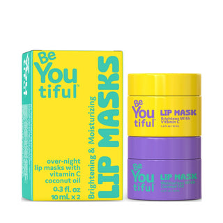 Set 2 masti de noapte pentru buze, iluminatoare & hidratanta, cu vitamina C si ulei de cocos pentru adolescenti si tineri, BeYoutiful, 10 ml x 2