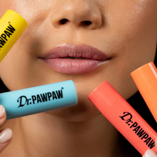 Set 4 balsamuri de buze, cu pawpaw, ulei de ricin si aloe vera, Original & Tropical Balms, Dr.PAWPAW, 4 x4 g