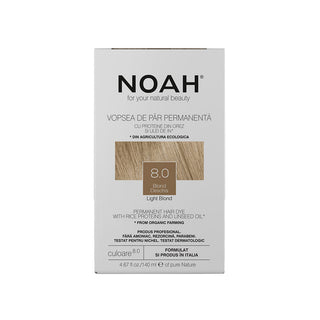 Vopsea de par naturala, Blond deschis, 8.0, Noah, 140 ml