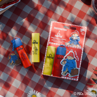 Set 2 balsamuri de buze Paddington™ Bear Keyring Original Balm + aroma Strawberry Jam Dr.PAWPAW 2 x 4 g Paddington Bear Keyring Original + Strawberry Jam