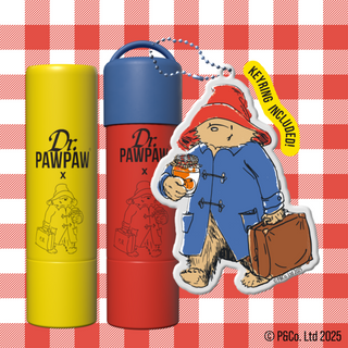 Set 2 balsamuri de buze Paddington™ Bear Keyring Original Balm + aroma Strawberry Jam Dr.PAWPAW 2 x 4 g Paddington Bear Keyring Original + Strawberry Jam