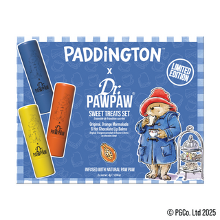 Set 3 balsamuri de buze Paddington™ Paddington Sweet Treats aroma Orange Marmalade + Original Balm + Hot Chocolate Dr.PAWPAW