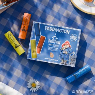 Set 3 balsamuri de buze Paddington™ Paddington Sweet Treats aroma Orange Marmalade + Original Balm + Hot Chocolate Dr.PAWPAW
