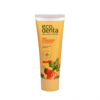 Pasta de dinti pentru copii, cu aroma de capsuni si morcov, Ecodenta, 75ml