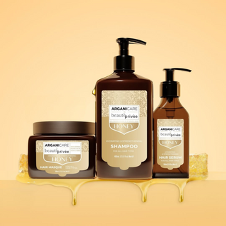 Balsam hidratant si fortifiant, cu ulei de argan & miere, Honey, Arganicare beaute privee, 400 ml