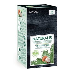 Vopsea de par vegana fara amoniac, Negru Intens 1.0, Naturalis, Neva, 150 ml