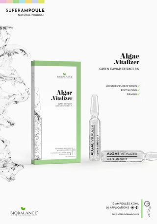 Algae Vitalizer, Fiole concentrate pentru hidratare intensa si fermitate, cu extract de Caviar Verde 3%, Bio Balance, 10 x 2 ml