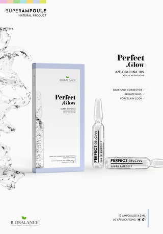 Perfect Glow Fiole concentrate impotriva petelor pigmentare, cu azeloglicina 10%, Bio Balance, 10 x 2 ml