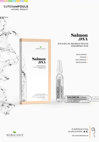 Salmon DNA Fiole concentrate antiaging, cu acid hialuronic din caviar de somon, Bio Balance, 10 x 2 ml