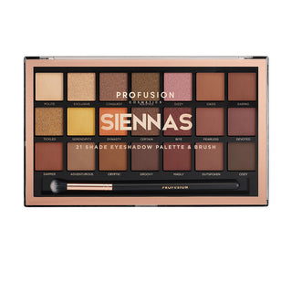 Siennas, Paleta Farduri 21 Nuante si 1 Pensula, Profusion Cosmetics, 245 gr