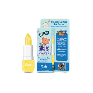 Balsam de buze pH-reactiv, care isi schimba culoarea, cu aroma de ananas, Pineapple Kiss, Manga Collection, Rude Cosmetics, 3.5 g