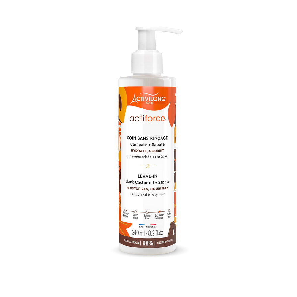 Tratament leave-in reparator cu ulei de ricin negru pentru par fragil, Actiforce, Activilong, 240 ml