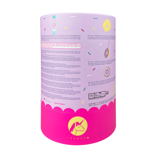Set spuma de baie cu parfum de gogosi, scrunchy, burete si sticker gogoasa, Crazy Creamy, Inuwet, 4 articole