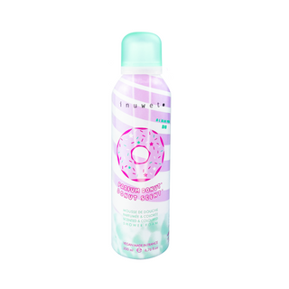 Set spuma de baie cu parfum de gogosi, scrunchy, burete si sticker gogoasa, Crazy Creamy, Inuwet, 4 articole