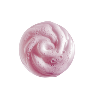 Set spuma de baie cu parfum de capsune, scrunchy, burete si sticker desert cu capsune, Sweet Pink, Inuwet, 4 articole