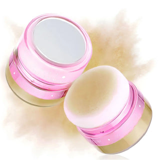 Pudra libera cu sclipici auriu si aplicator tip burete, Gold Powder Cube, Inuwet, 3.5 g