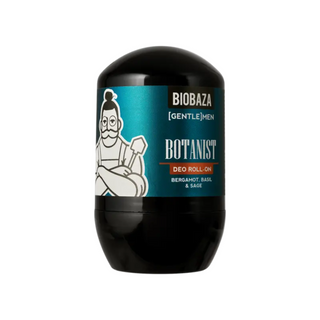 Deodorant roll-on pe baza de bicarbonat de sodiu, cu ulei de bergamota & busuioc si extract de salvie, Botanist, BIOBAZA GENTLE[MEN], 50 ml