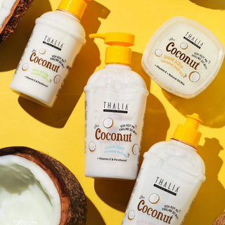 Scrub pentru corp pe baza de zahar, cu extract de cocos + vitamina E & mix de uleiuri naturale, You Got Me Feeling Nut, Thalia, 300 g