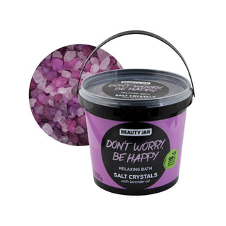 Cristale de baie pentru relaxare, cu ulei de lavanda, Don't worry, be happy, Beauty Jar, 1200 g