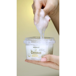 Scrub pentru corp pe baza de zahar, cu extract de cocos + vitamina E & mix de uleiuri naturale, You Got Me Feeling Nut, Thalia, 300 g