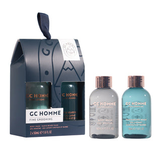 Set Cadou Mini Duo, GC Homme Fine Grooming, Gel de Dus, Sampon pentru Par si Barba, The Luxury Bathing Company, 2 articole