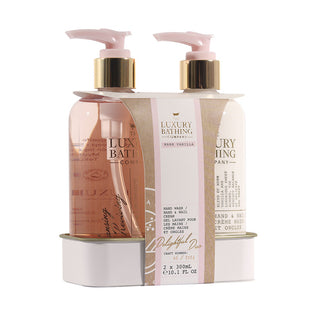 Set Cadou Delightful Duo, Warm Vanilla, Sapun Lichid, Crema Maini si Unghii, The Luxury Bathing Company, 2 articole