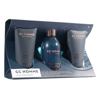 Set Cadou Daily Essentials, GC Homme Fine Grooming, Gel de Dus, Sampon pentru Par si Barba, Spuma de Baie pentru Relaxarea Muschilor, The Luxury Bathing Company, 3 articole