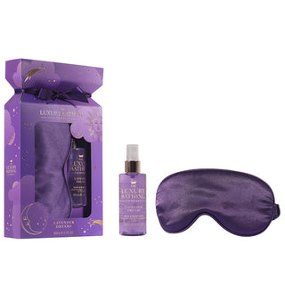 Set Cadou Sleep Easy, Lavender, Spray Parfumat Par & Corp, Masca de Dormit Matasoasa, The Luxury Bathing Company, 2 articole