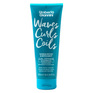 Sampon pentru definirea buclelor, cu parfum de santal si ulei de bergamota, Waves, Curls & Coils Wash, Umberto Giannini, 250 ml