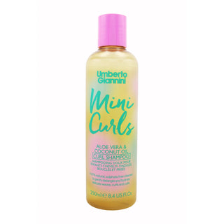 Sampon delicat pentru parul ondulat, cret sau foarte cret, pentru copii, cu aloe vera & ulei de cocos, Mini Curls, Umberto Giannini, 250 ml