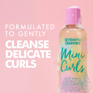 Sampon delicat pentru parul ondulat, cret sau foarte cret, pentru copii, cu aloe vera & ulei de cocos, Mini Curls, Umberto Giannini, 250 ml