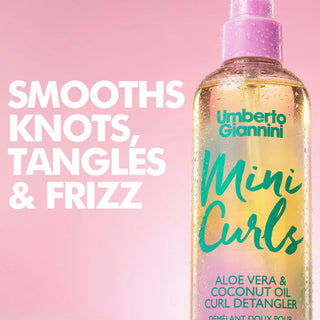 Spray leave-in pentru descurcarea parului ondulat, cret sau foarte cret, pentru copii, cu aloe vera & ulei de cocos, Mini Curls, Umberto Giannini, 250 ml