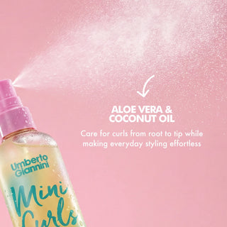 Spray leave-in pentru descurcarea parului ondulat, cret sau foarte cret, pentru copii, cu aloe vera & ulei de cocos, Mini Curls, Umberto Giannini, 250 ml