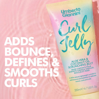Gel pentru definirea buclelor, pentru parul ondulat, cret sau foarte cret, pentru copii, cu aloe vera & ulei de cocos, Mini Curls, Umberto Giannini, 200 ml