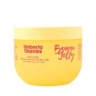 Gel pentru definirea buclelor, efect anti-frizz si sustinere puternica pentru parul uscat, frizzy și texturat, Banana Jelly Styling Gel, Umberto Giannini, 475 ml