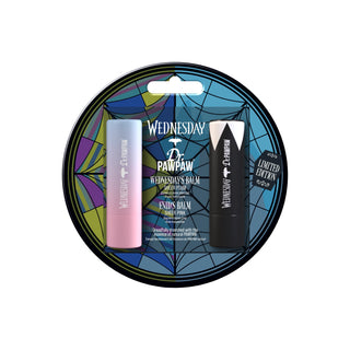 Set 2 balsamuri de buze cu breloc, Wednesday Sheer Plum & Enid Sheer Pink, Wednesday x Dr.PAWPAW, 2 x 4 g