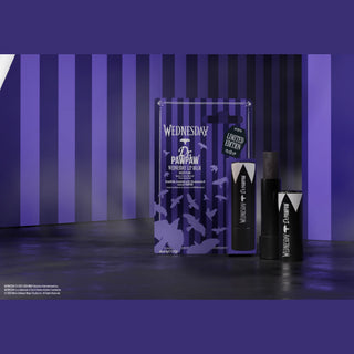 Balsam de buze Wednesday, nuanta Sheer Plum, cu extract de papaya, Wednesday x Dr.PAWPAW, 4 g