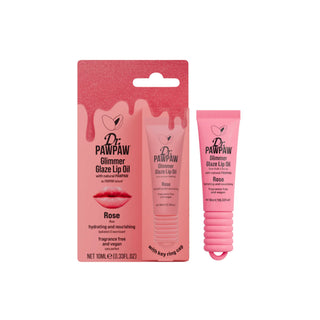Ulei de buze hidratant si hranitor cu extract de papaya, Glimmer Glaze, Rose, Dr.PAWPAW, 10 ml