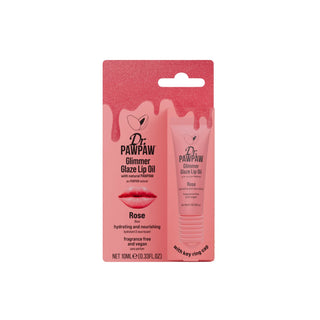 Ulei de buze hidratant si hranitor cu extract de papaya, Glimmer Glaze, Rose, Dr.PAWPAW, 10 ml